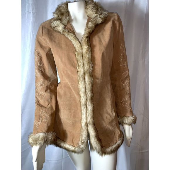 Vintage Jackets & Blazers - SOLD Vintage 90’s Y2K Tan Leather Penny Lane Coat Medium